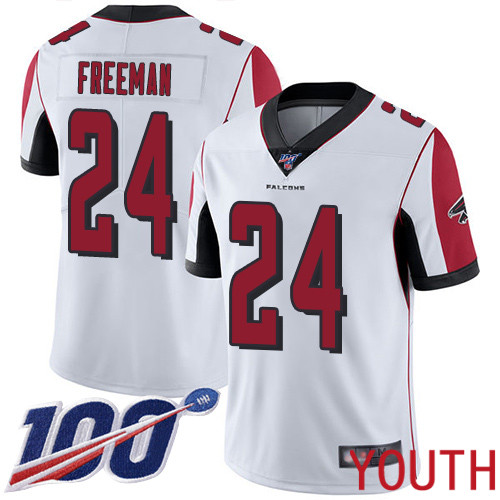 Atlanta Falcons Limited White Youth Devonta Freeman Road Jersey NFL Football 24 100th Season Vapor Untouchable